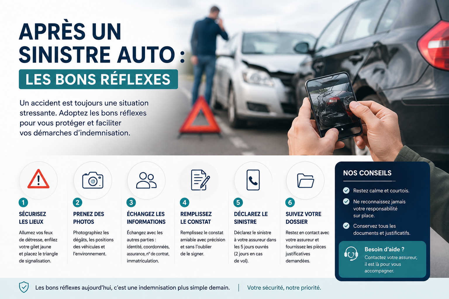 Après un sinistre auto : les bons réflexes